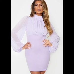 NWT Lilac Chiffon Balloon Sleeve Dress! 💜